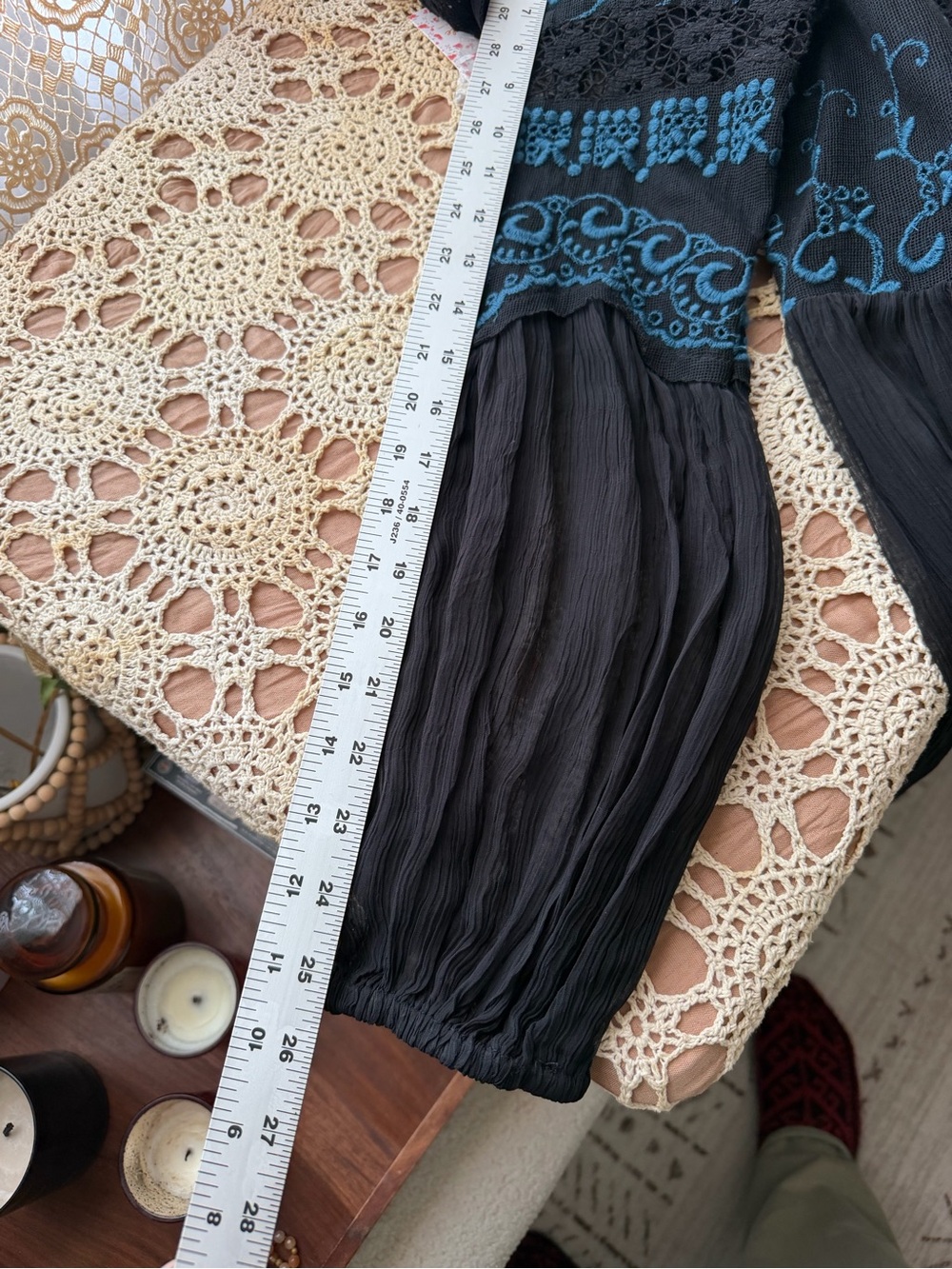 Free People Long Black Tunic Sweet Sunny Days Embroidered Top - Picture 16 of 16